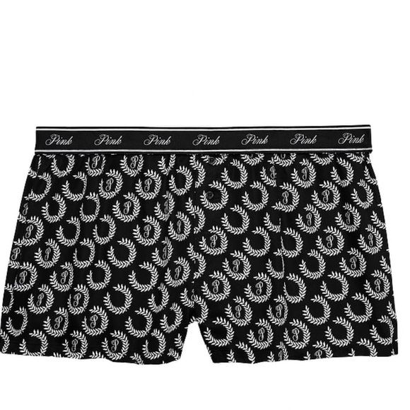 PINK Victoria's Secret Pants - PINK Victoria's Secret Black and White Signature Logo Boxer Athletic Shorts NWT